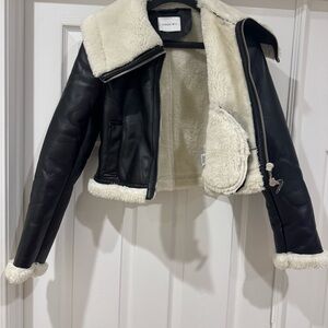 Jason Wu Black and Cream Leather Jacket